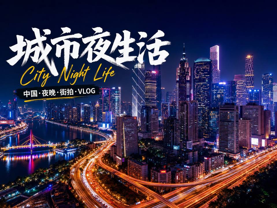 黄色仓库城市夜景短视频霓虹都市